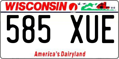 WI license plate 585XUE