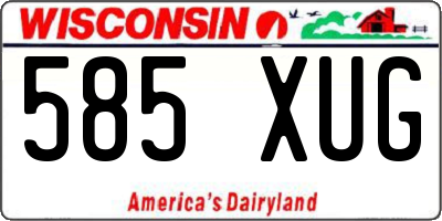 WI license plate 585XUG