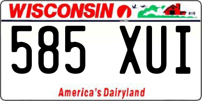 WI license plate 585XUI