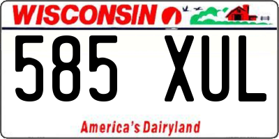 WI license plate 585XUL
