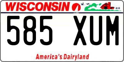 WI license plate 585XUM