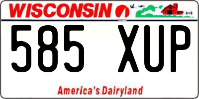 WI license plate 585XUP