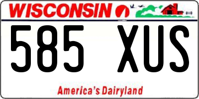 WI license plate 585XUS