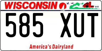 WI license plate 585XUT