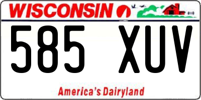 WI license plate 585XUV