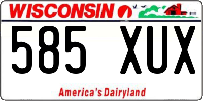 WI license plate 585XUX