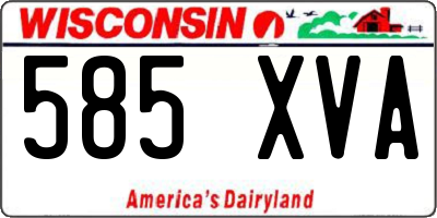 WI license plate 585XVA