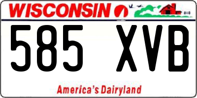 WI license plate 585XVB