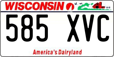 WI license plate 585XVC