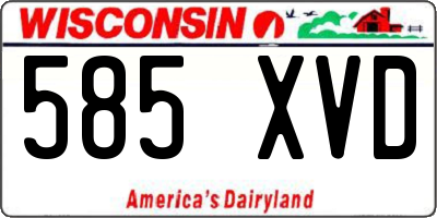 WI license plate 585XVD