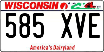 WI license plate 585XVE