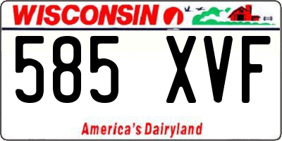 WI license plate 585XVF