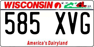 WI license plate 585XVG