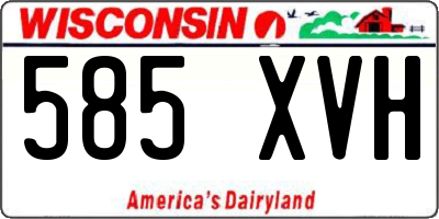 WI license plate 585XVH
