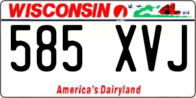 WI license plate 585XVJ