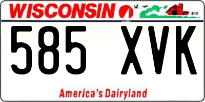 WI license plate 585XVK