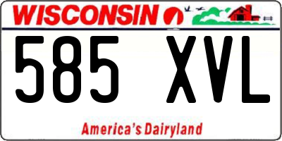 WI license plate 585XVL