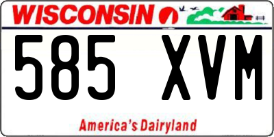 WI license plate 585XVM