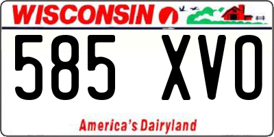 WI license plate 585XVO