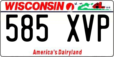 WI license plate 585XVP
