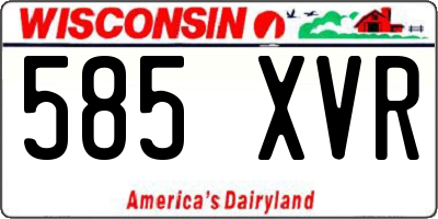 WI license plate 585XVR