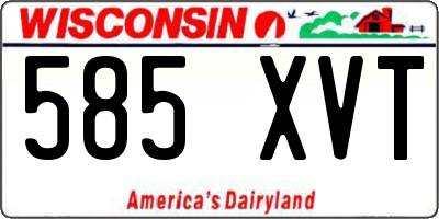 WI license plate 585XVT