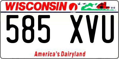 WI license plate 585XVU