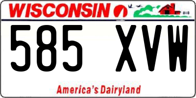 WI license plate 585XVW