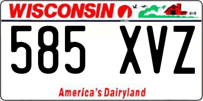 WI license plate 585XVZ