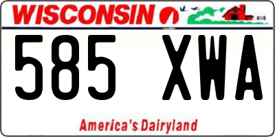 WI license plate 585XWA