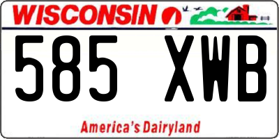 WI license plate 585XWB