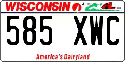 WI license plate 585XWC