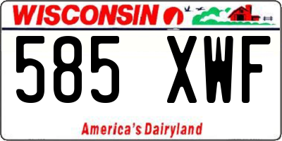 WI license plate 585XWF