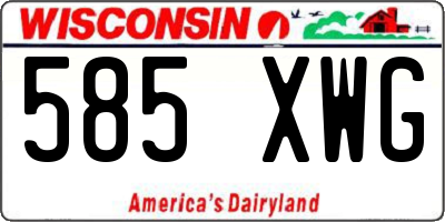 WI license plate 585XWG