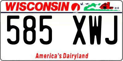 WI license plate 585XWJ