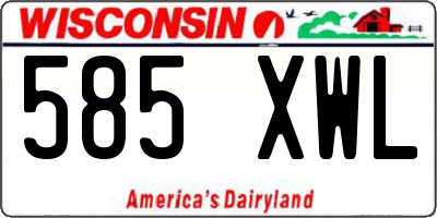 WI license plate 585XWL