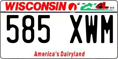 WI license plate 585XWM