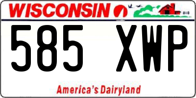 WI license plate 585XWP