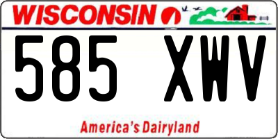 WI license plate 585XWV