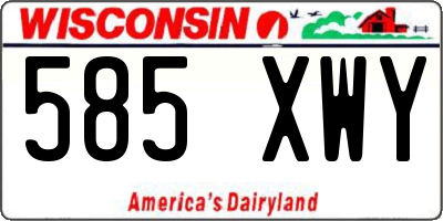 WI license plate 585XWY