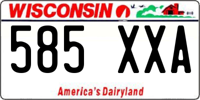 WI license plate 585XXA