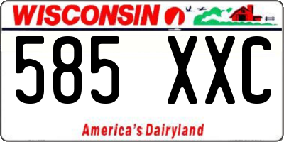 WI license plate 585XXC