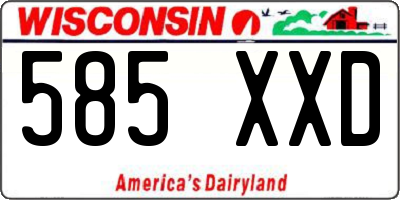 WI license plate 585XXD