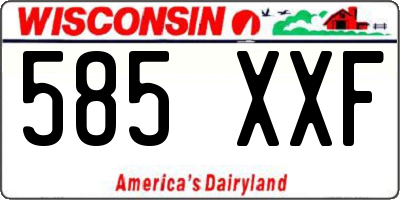 WI license plate 585XXF