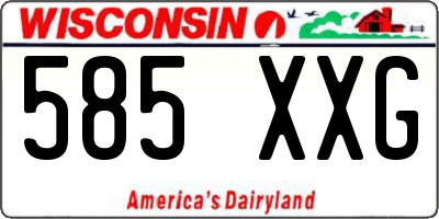 WI license plate 585XXG