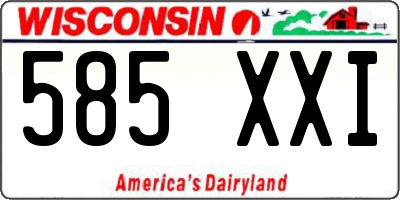 WI license plate 585XXI