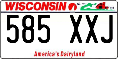 WI license plate 585XXJ