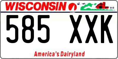 WI license plate 585XXK