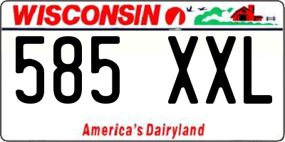 WI license plate 585XXL