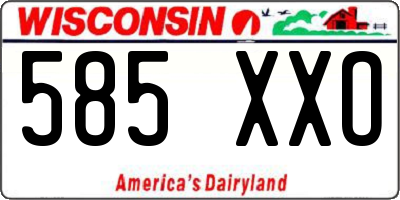 WI license plate 585XXO